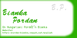 bianka pordan business card